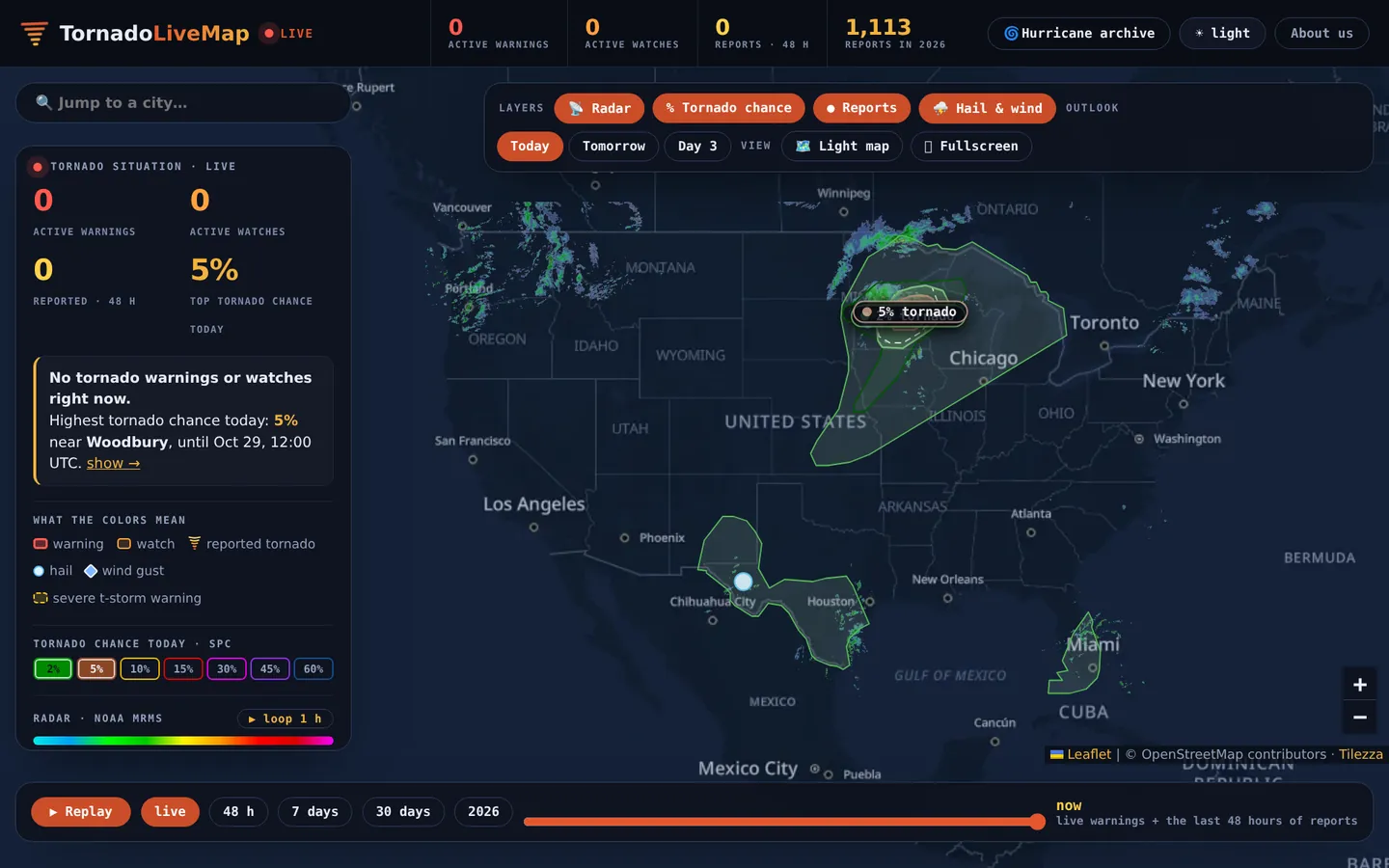 Tornado Live Map